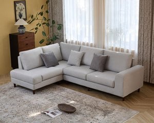 奈莉 L 型布沙發｜耐磨棉絨布 × 獨立筒＋高回彈坐墊 × 平價設計感首選 – 方願系列