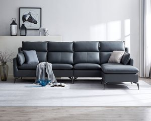 現場展示品出清-擇木深耕-英倫時尚L型皮沙發