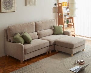 〔哈莉特 L 型貓抓布沙發〕｜防油防污防潑水 × 移動式腳椅 × 左右型自由擺放 – 擇木深耕