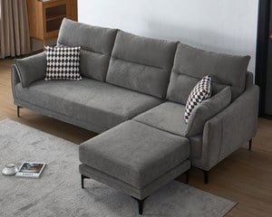 〔卡爾頓 L 型布沙發〕｜麻絨布親膚 × 獨立筒＋大靠枕 × 左右型靈活配置 – 方願系列