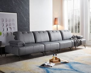 現場展示品出清-擇木深耕-莫奈涼感布機能沙發組-獨立筒版 L型 四人