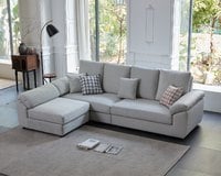 舒菲 L 型獨立筒布沙發｜耐磨棉絨布 × 移動腳椅 × 小宅平價首選 – 方願系列