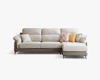 瑞拉L型貓抓布沙發｜雙材質搭配 × 可拆洗布套 × 左右移動腳椅 – 擇木深耕