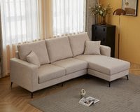 路卡 L 型布沙發｜科技布防刮 × 活動腳椅 × 小宅平價首選 – 方願系列