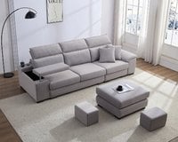 貝特默L型貓抓布沙發(二款)｜可調式頭靠 × 兩款機能扶手 × 耐磨防潑水–擇木深耕