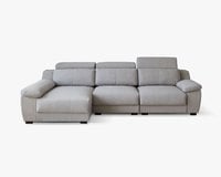 佐伊L型貓抓布沙發｜滑軌坐墊 × 可調頭枕 × 耐磨防潑水 × 左右型–擇木深耕