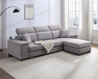 貝特默L型貓抓布沙發(二款)｜可調式頭靠 × 兩款機能扶手 × 耐磨防潑水–擇木深耕