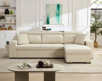 慕里斯L型貓抓布沙發 沙發床|隱藏小椅+杯架 × 貴妃收納 × 多段可調頭枕 – 擇木深耕