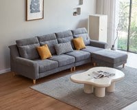 萊娜 L 型布沙發｜雪尼爾亞麻布 × 獨立筒彈簧 × 可拆洗布套 – 方願系列