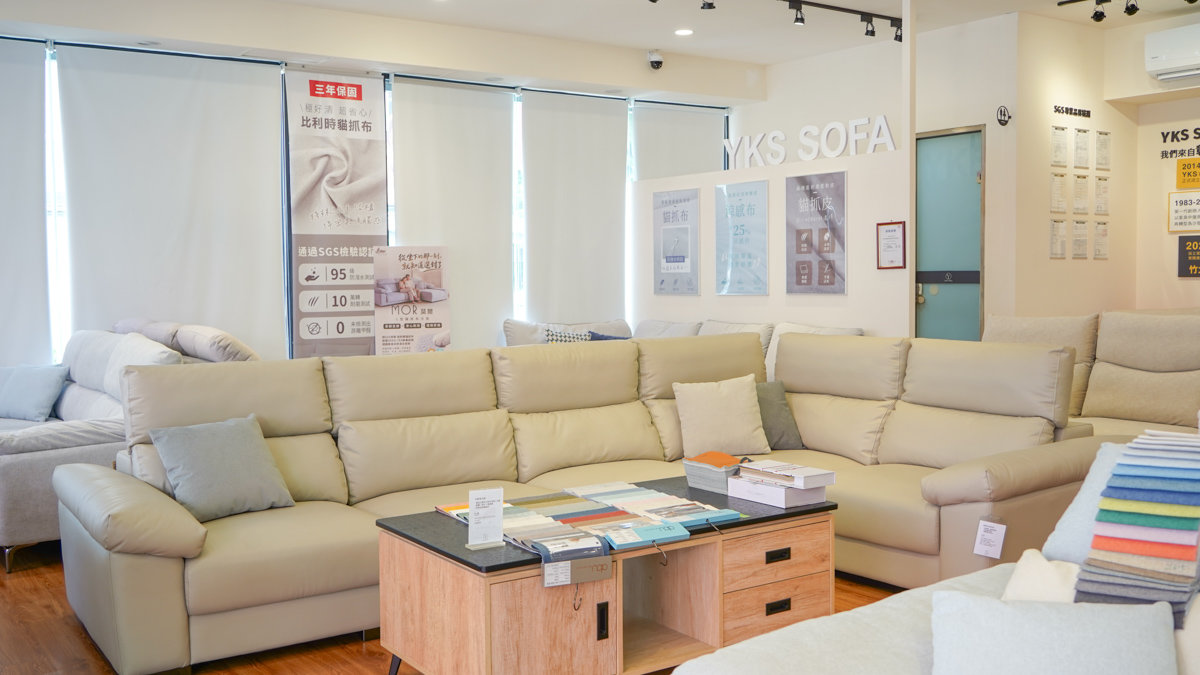 YKS 沙發展示-喬納森L型皮沙發