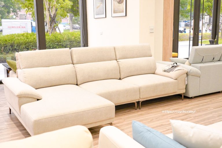 曼德爾L型貓抓布沙發全景