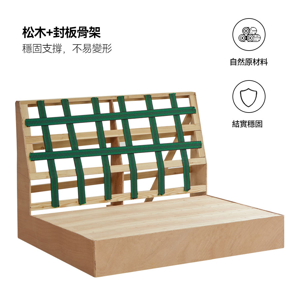 瑪琪L型布沙發|松木+封板骨架,穩固支撐不易變形