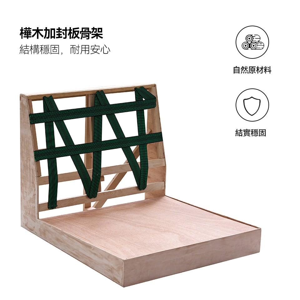 骨架使用樺木+封板，自然原材料，結構穩定，支撐力佳