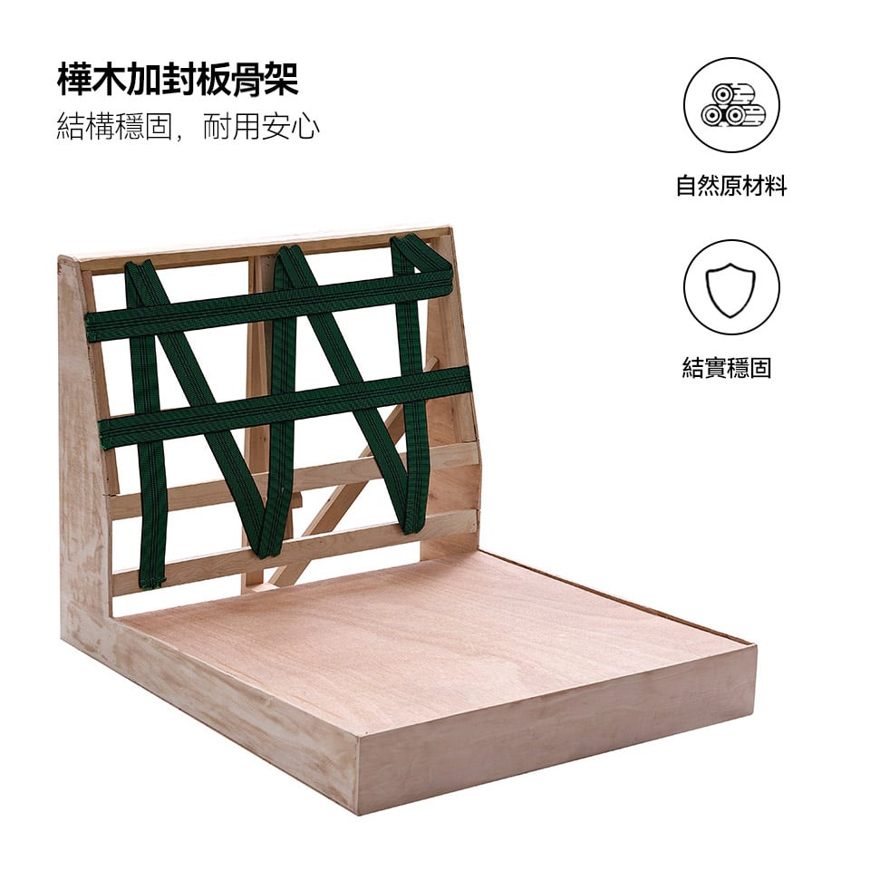 骨架使用樺木+封板，自然原材料，結構穩定，支撐力佳