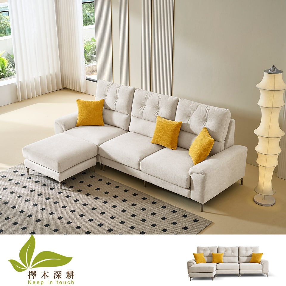 擇木深耕-貝兒娜L型貓抓布沙發 擇木深耕-貝兒娜L型貓抓布沙發