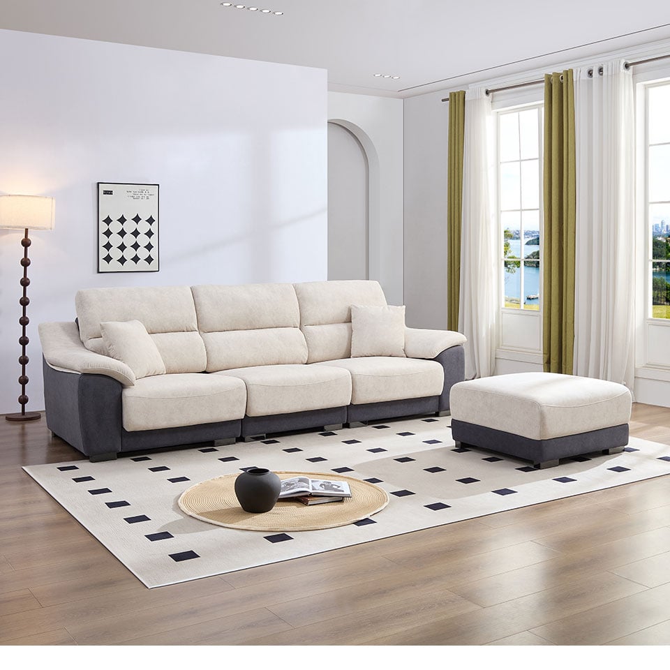 馬蒂尼L型貓抓布沙發|側面角度展示