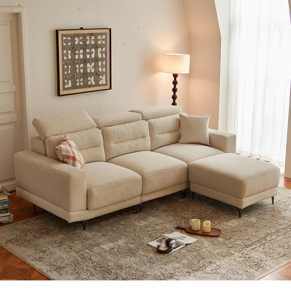 日耳曼L型貓抓布沙發|側面角度展示