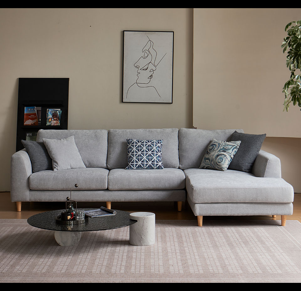 這款L型布沙發，為您的家居增添豪華風格和舒適體驗