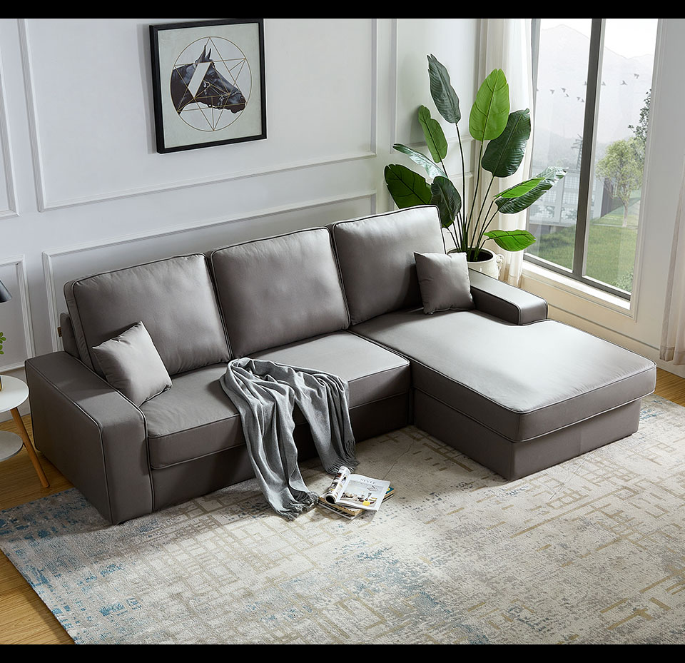 蒂曼L型布沙發推薦，外觀簡約現代，可輕易融入您的居家風格