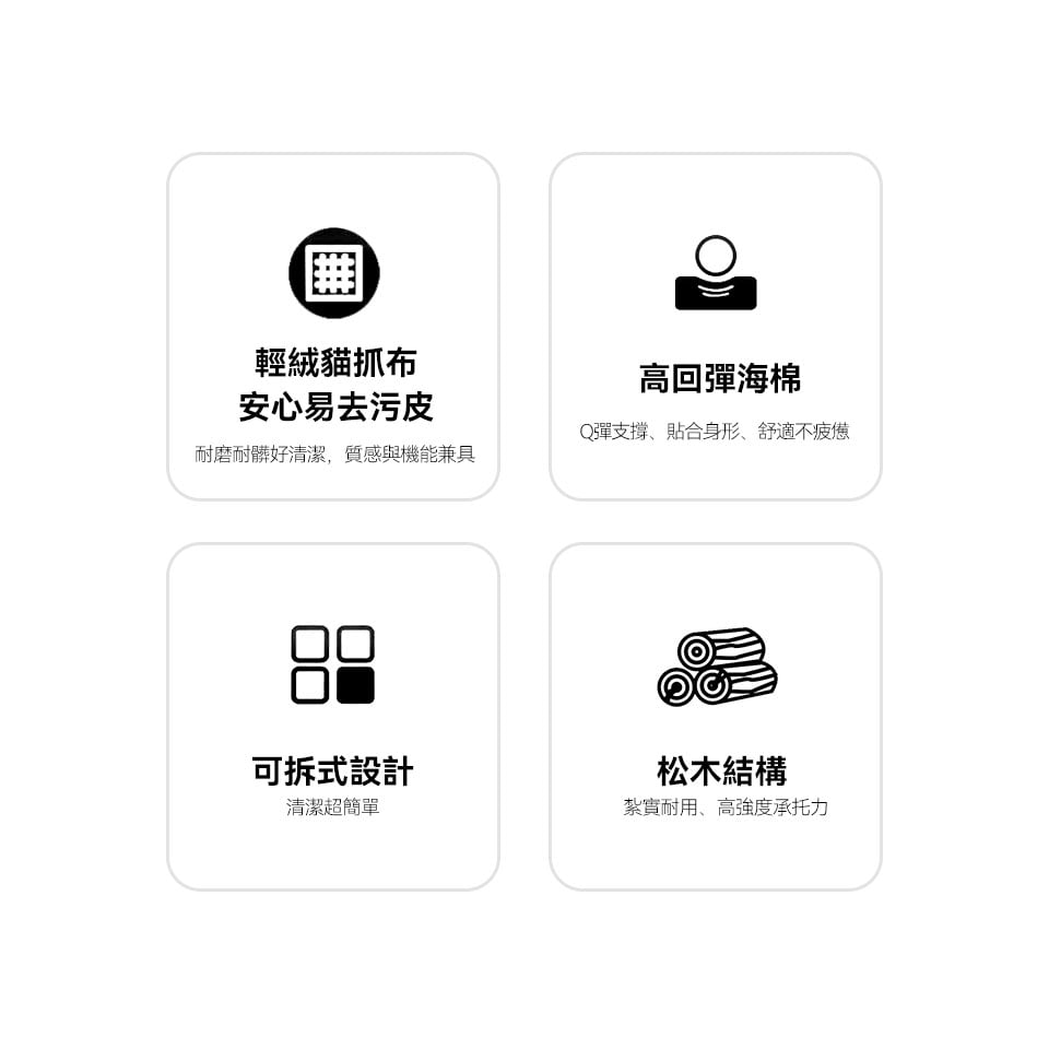 瑞拉L型貓抓布沙發|輕絨貓抓布/安心易去汙皮/高回彈海棉/可拆洗布套/松木骨架