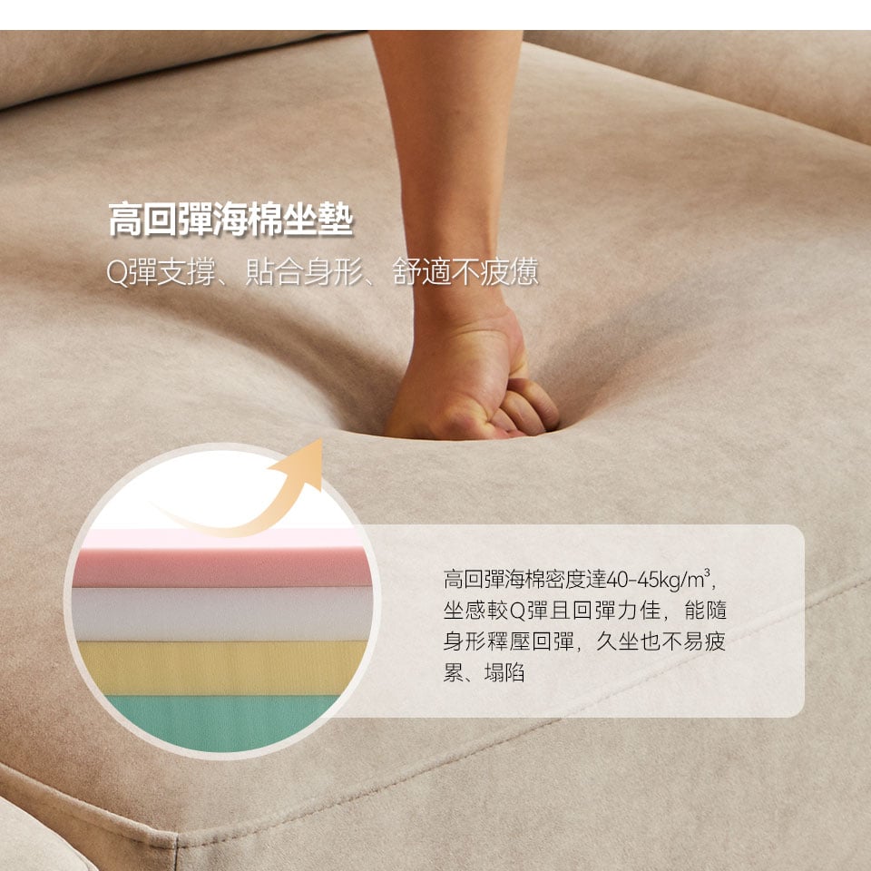 卡芮兒L型貓抓布沙發|高回彈海棉坐墊,Q彈支撐,貼合身形