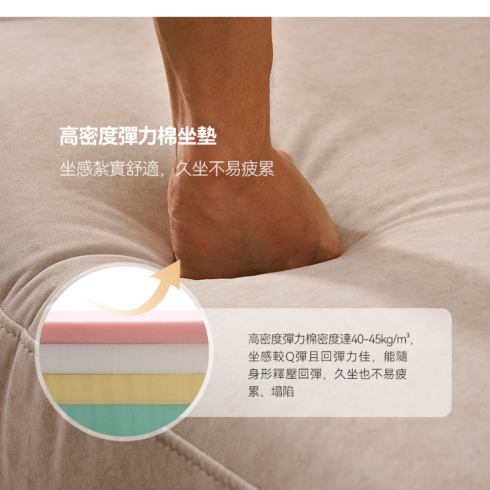 莫卡納貓抓布模組沙發|高密度彈力棉坐墊結構展示