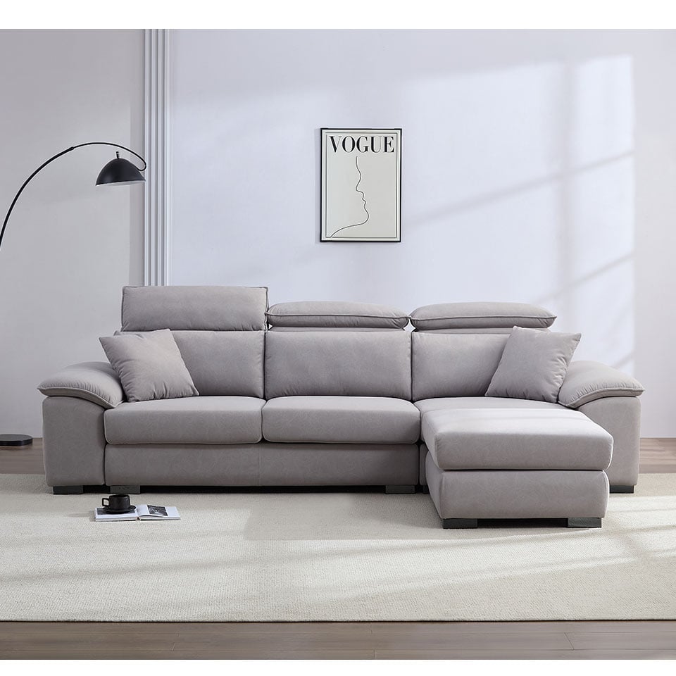 貝特默L型貓抓布沙發|A款正面角度展示