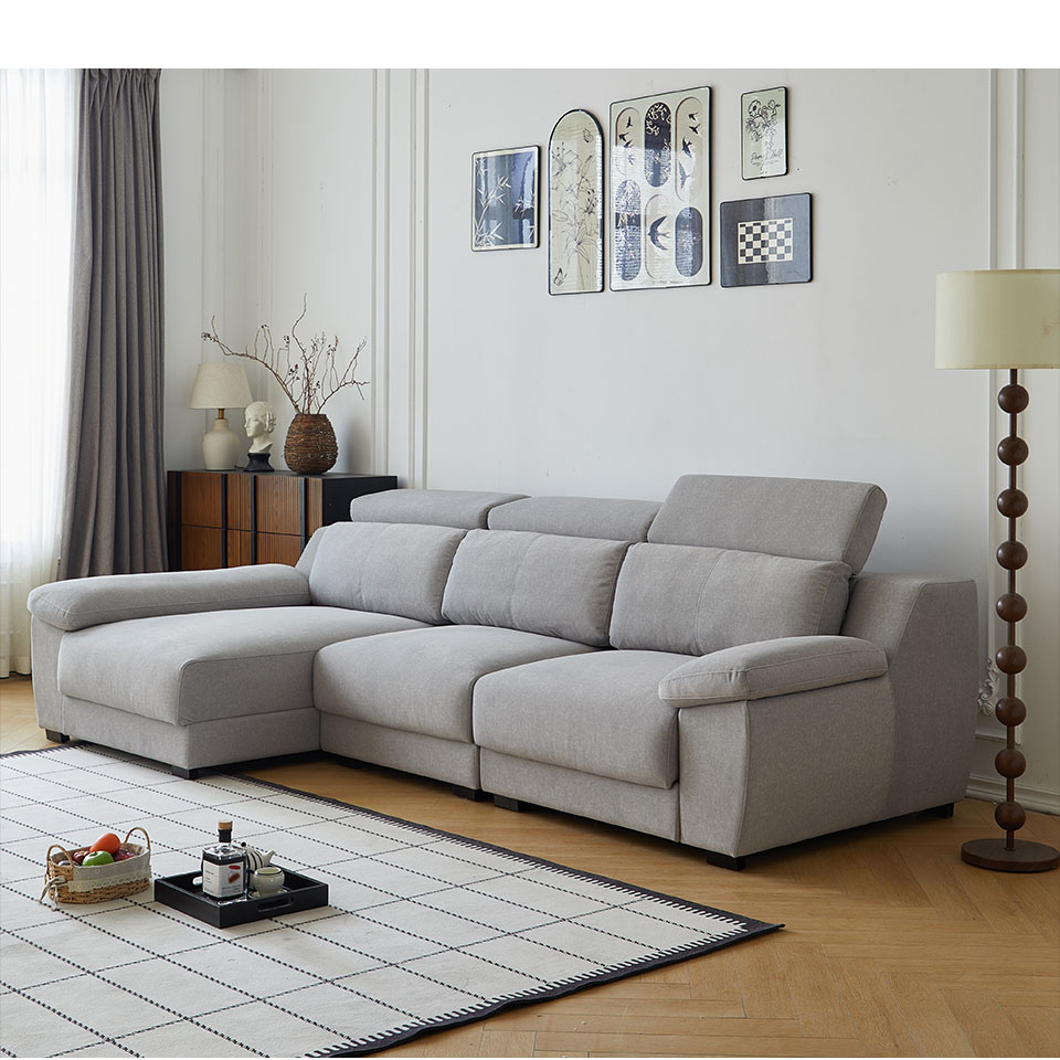 佐伊L型貓抓布沙發｜客㕔搭配實景展示 