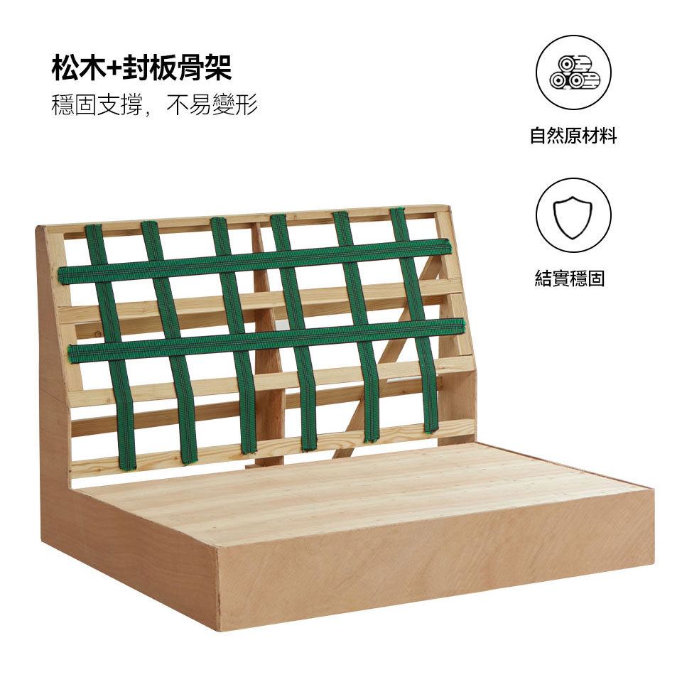 維克L型布沙發|松木+封板骨架,穩固支撐不易變形