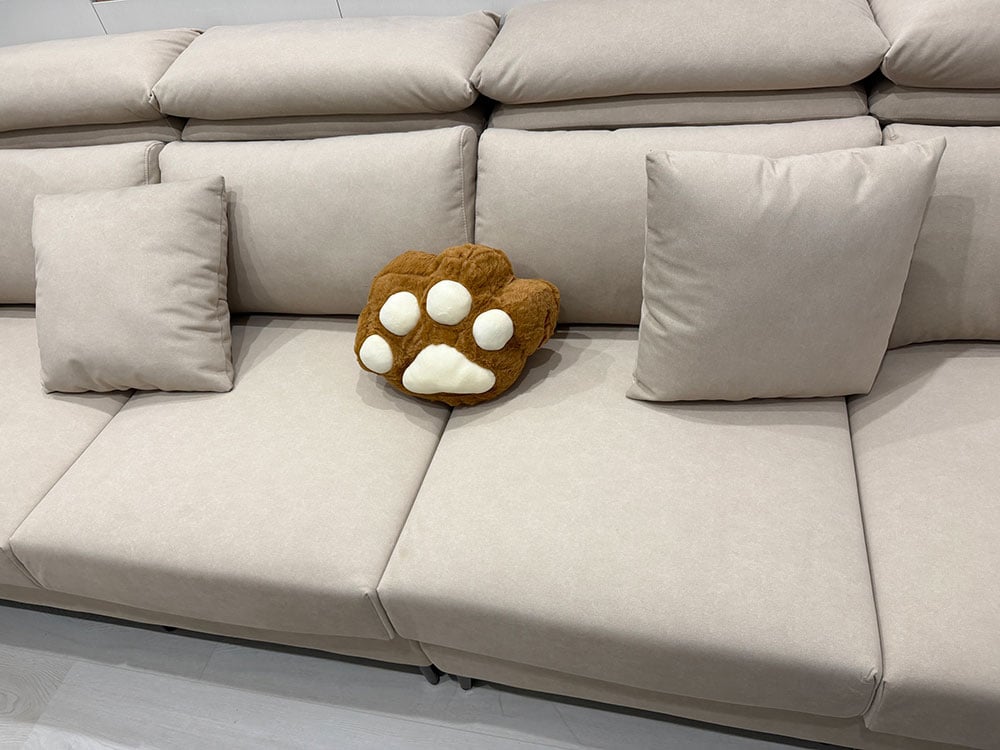 YKS 亞伯特L型貓抓布沙發｜高雄蔡小姐客人開箱實拍近拍｜擇木深耕系列