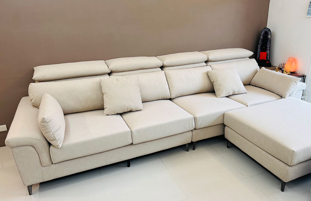 YKS 亞伯特L型貓抓布沙發｜台北北投客人實拍沙發側面｜擇木深耕系列熱銷款