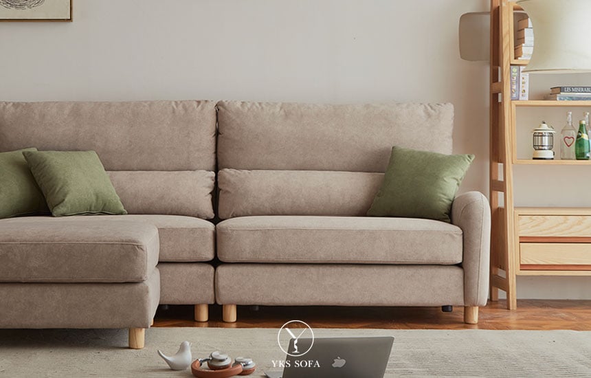 擇木深耕∣哈莉特L型貓抓布沙發正面圖