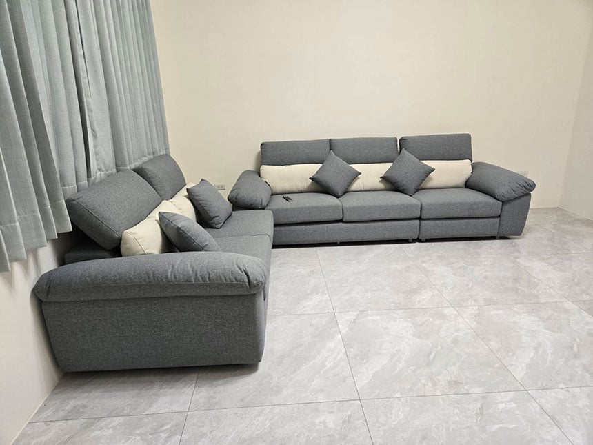 YKS 多麗絲L型涼感布沙發｜彰化伸港客人開箱實拍沙發｜擇木深耕系列熱銷款