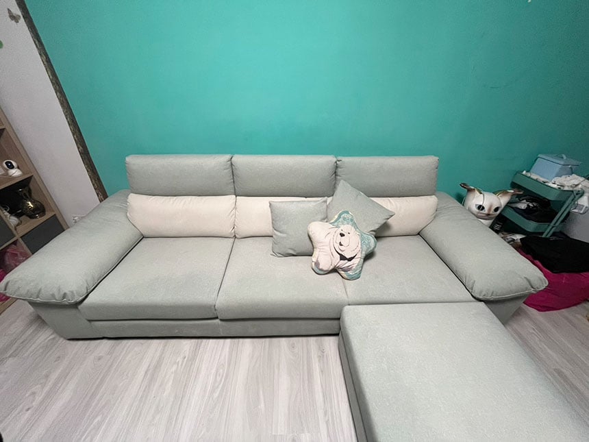 YKS 哈莉特L型貓抓布沙發∣新竹客人沙發開箱實拍-1 YKS 哈莉特L型貓抓布沙發|新竹竹北客人開箱實拍沙發正面|擇木深耕系列熱銷款