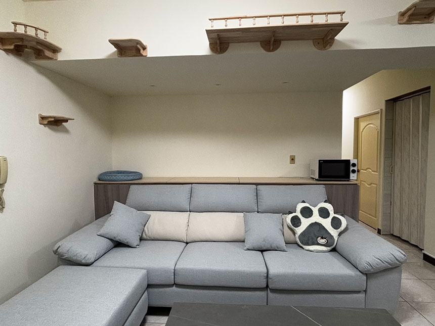 YKS 多麗絲L型涼感布沙發｜台南陳小姐開箱實拍沙發正面｜擇木深耕系列熱銷款