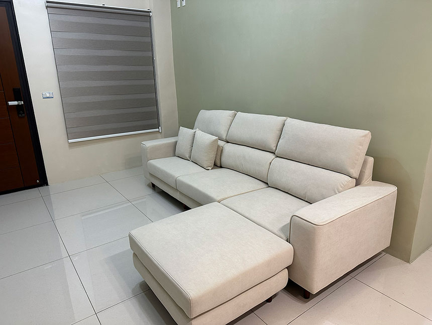 YKS弗洛拉L型貓抓布沙發∣高雄客人開箱實拍-2 YKS 弗洛拉L型貓抓布沙發|高雄傅先生實拍沙發右側面|擇木深耕系列熱銷款