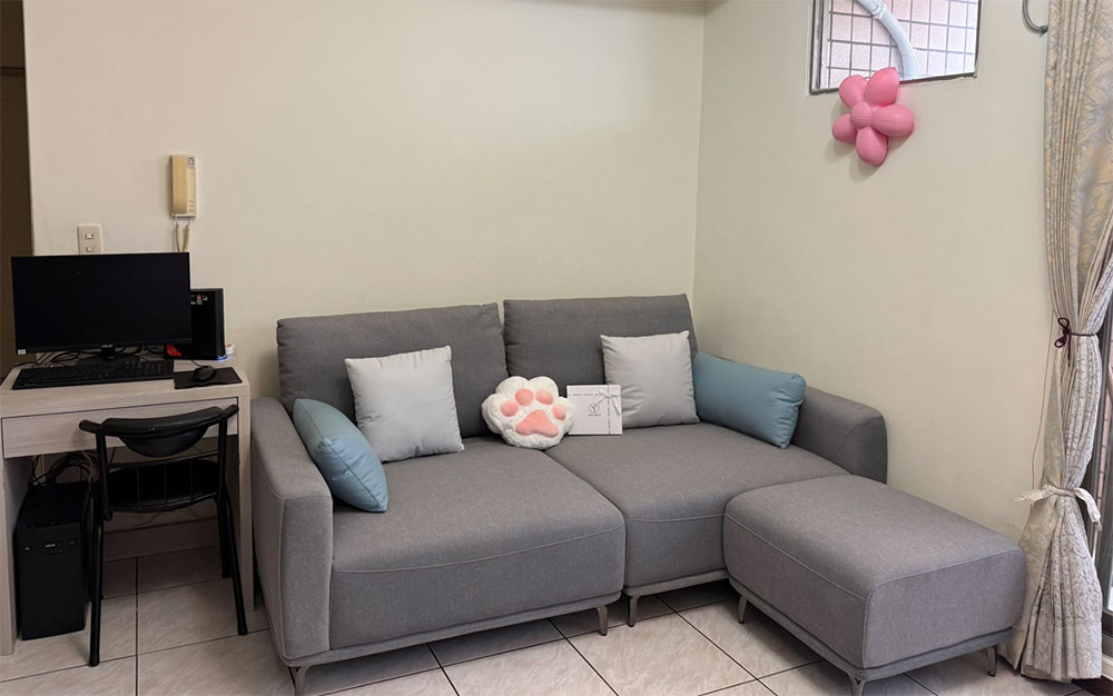 YKS喬治亞三人座貓抓布沙發∣彰化客人開箱實拍-1 YKS 喬治亞三人座貓抓布沙發|彰化客人實境拍攝|擇木深耕系列熱銷款