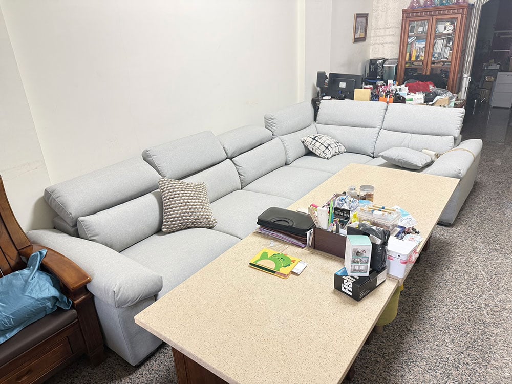 YKS 喬納森客製貓抓布沙發｜台南安南區蔡小姐開箱實拍｜客廳整體空間