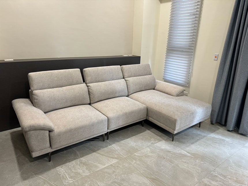 YKS 曼德爾L型貓抓布沙發∣彰化員林開箱實拍-1 YKS 曼德爾L型貓抓布沙發|彰化員林客人實拍沙發側面|擇木深耕系列熱銷款