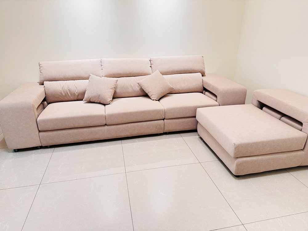 米諾L型貓抓布沙發｜雲林土庫廖小姐客廳實拍