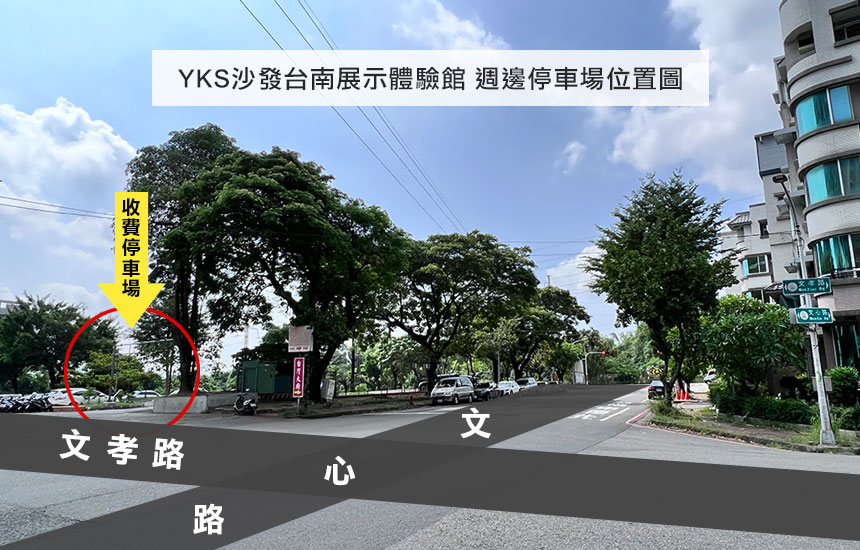 YKS沙發台南門市週邊停車場位置圖