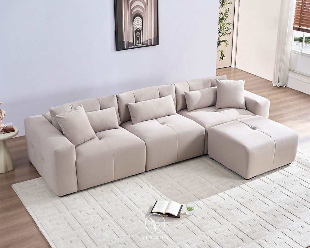 2026 年沙發推薦 TOP7|達芙妮 L 型貓抓布沙發,多人家庭適合的大面積舒適款