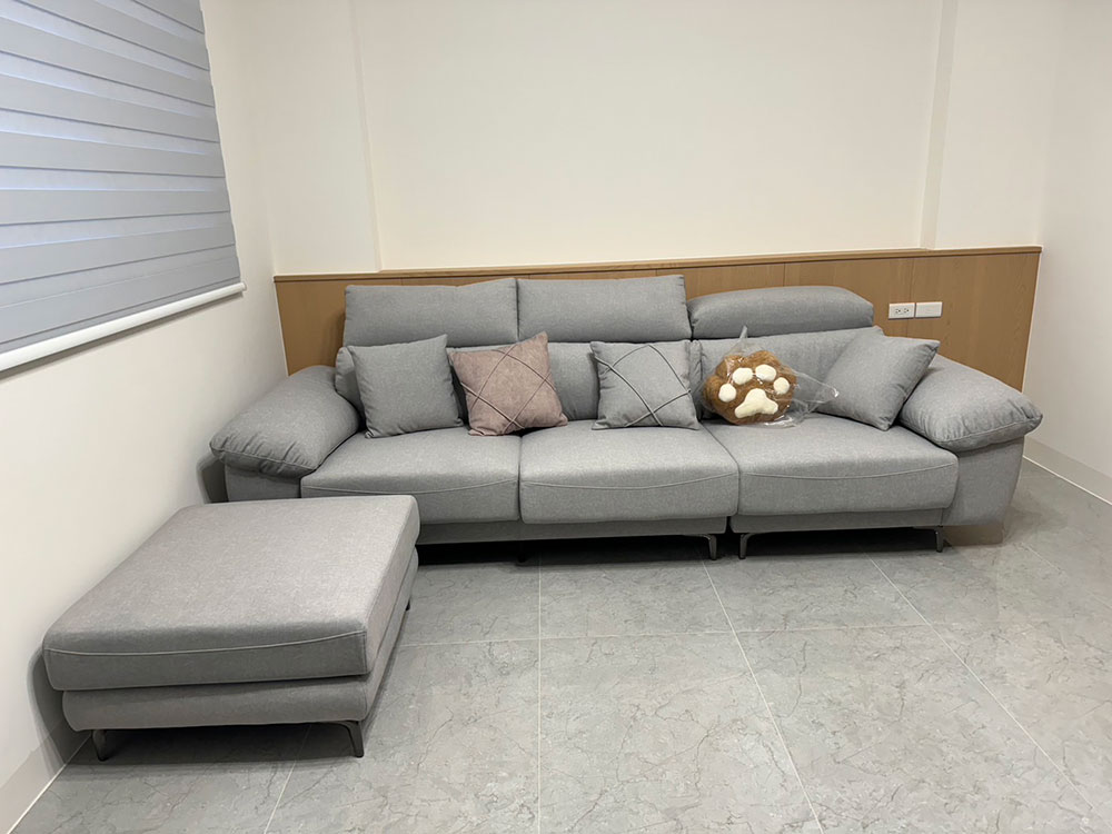 YKS 唯特麗L型貓抓布沙發∣嘉義客人沙發開箱實拍-1 YKS 唯特麗L型貓抓布沙發|嘉義客人開箱實拍沙發正面|擇木深耕系列熱銷款