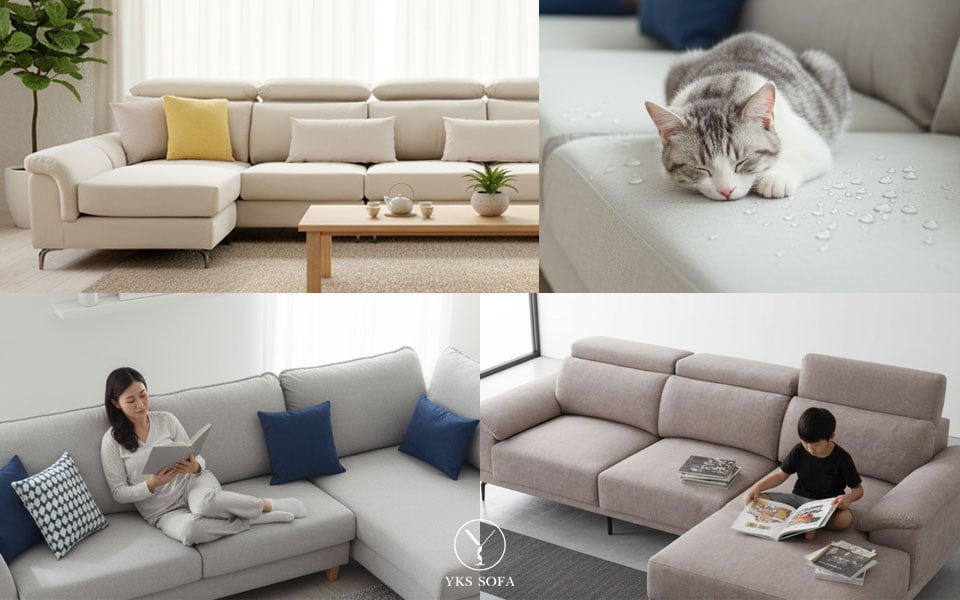 貓抓布沙發面料特寫 貓抓布沙發面料與質感特寫示意圖