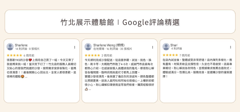 竹北門市 Google 真實評論截圖